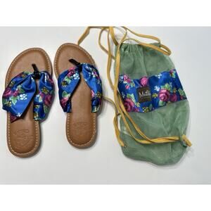 Matilda Jane Girls Sandals & Mesh Bag The Seashore Flip Flop 4Y NWT
